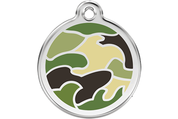 Red Dingo Enamel Pet ID Tag - Camouflage 1cg - Green Camo / Small - Paw Naturals
