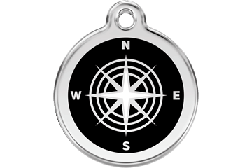 Red Dingo Enamel Pet ID Tag - 1CM - Compass Small - Paw Naturals