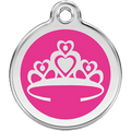 Red Dingo Enamel Pet ID Tag - 1CR - Crown Hot Pink / Large - Paw Naturals