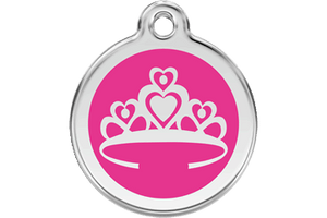 Red Dingo Enamel Pet ID Tag - 1CR - Crown Hot Pink / Large - Paw Naturals