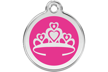 Red Dingo Enamel Pet ID Tag - 1CR - Crown Hot Pink / Large - Paw Naturals