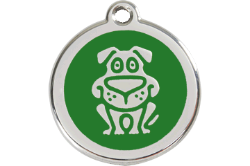 Red Dingo Enamel Pet ID Tag - 1DG - Dog Green / Large - Paw Naturals