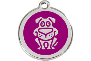 Red Dingo Enamel Pet ID Tag - 1DG - Dog Purple / Large - Paw Naturals