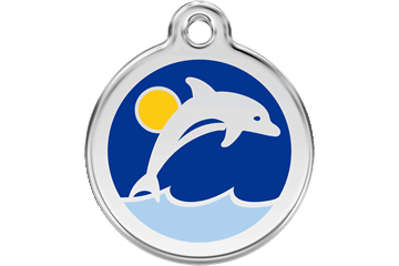 Red Dingo Enamel Pet ID Tag - 1DL - Dolphin Small - Paw Naturals