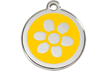 Red Dingo Enamel Pet ID Tag - 1FW - Flower - Paw Naturals