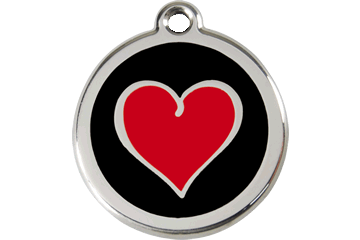 Red Dingo Enamel Pet ID Tag - 1HB - Heart Small - Paw Naturals