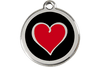 Red Dingo Enamel Pet ID Tag - 1HB - Heart Small - Paw Naturals