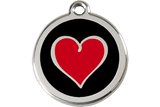 Red Dingo Enamel Pet ID Tag - 1HB - Heart Small - Paw Naturals