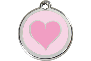 Red Dingo Enamel Pet ID Tag - 1HK - Heart Pink Small - Paw Naturals