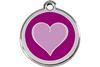 Red Dingo Enamel Pet ID Tag - 1HP - Heart Purple Small - Paw Naturals