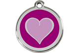 Red Dingo Enamel Pet ID Tag - 1HP - Heart Purple Small - Paw Naturals