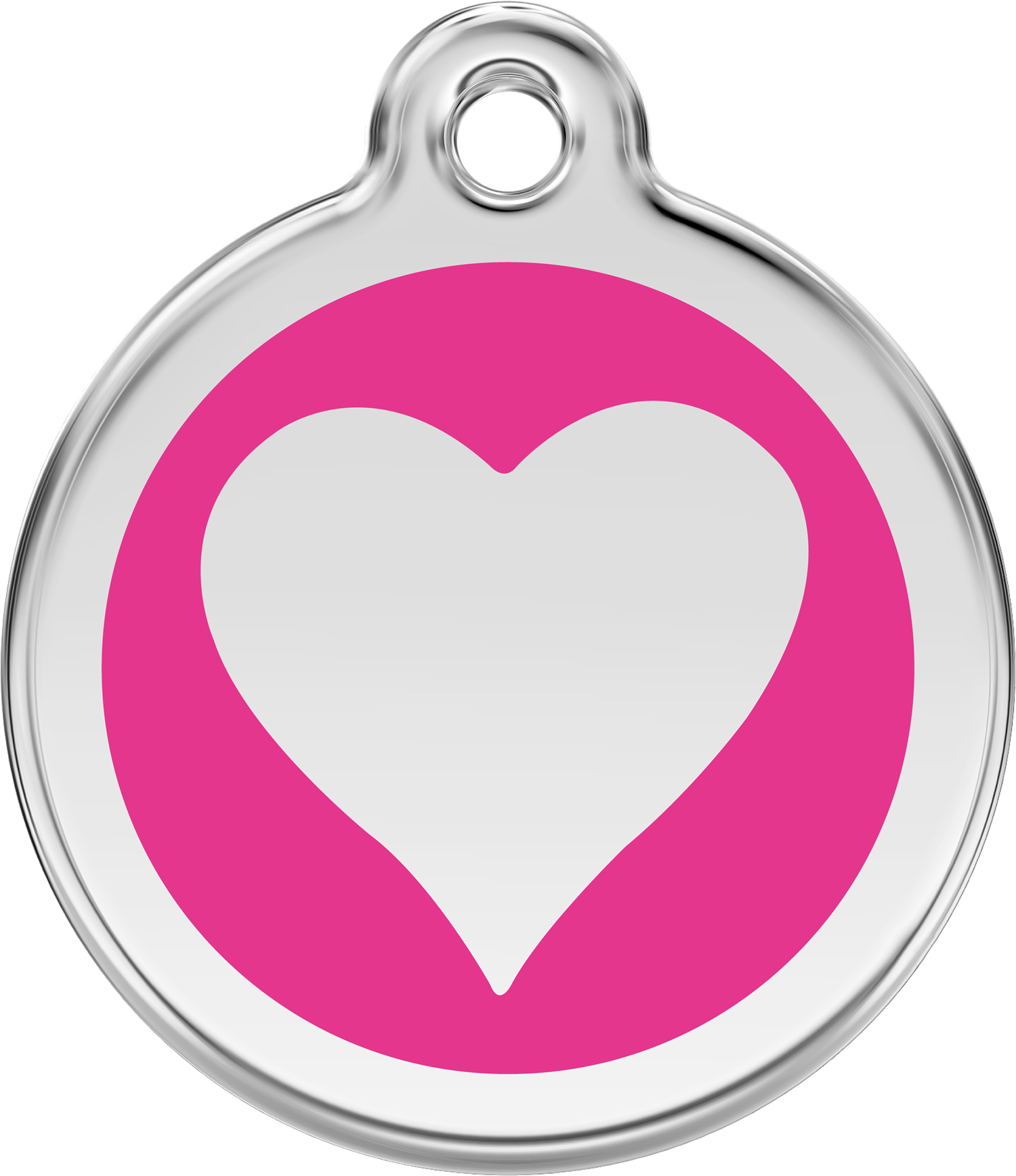 Red Dingo Enamel Pet ID Tag - 1HT - Heart Hot Pink / Large - Paw Naturals