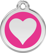 Red Dingo Enamel Pet ID Tag - 1HT - Heart Hot Pink / Large - Paw Naturals