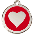 Red Dingo Enamel Pet ID Tag - 1HT - Heart Red / Large - Paw Naturals