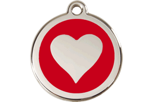 Red Dingo Enamel Pet ID Tag - 1HT - Heart Red / Large - Paw Naturals