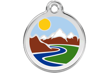 Red Dingo Enamel Pet ID Tag - 1MT - Mountains Small - Paw Naturals
