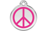 Red Dingo Enamel Pet ID Tag - 1PC - Peace Sign Hot Pink / Large - Paw Naturals