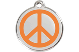Red Dingo Enamel Pet ID Tag - 1PC - Peace Sign Orange / Large - Paw Naturals