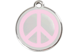 Red Dingo Enamel Pet ID Tag - 1PC - Peace Sign Pink / Large - Paw Naturals