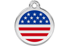 Red Dingo Enamel Pet ID Tag - 1US - US Flag Small - Paw Naturals