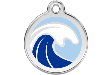 Red Dingo Enamel Pet ID Tag - 1WA - Wave Small - Paw Naturals