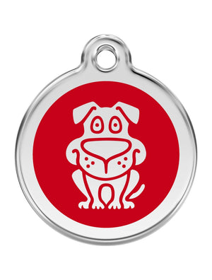 Red Dingo Enamel Pet ID Tag - 1DG - Dog Red / Large - Paw Naturals