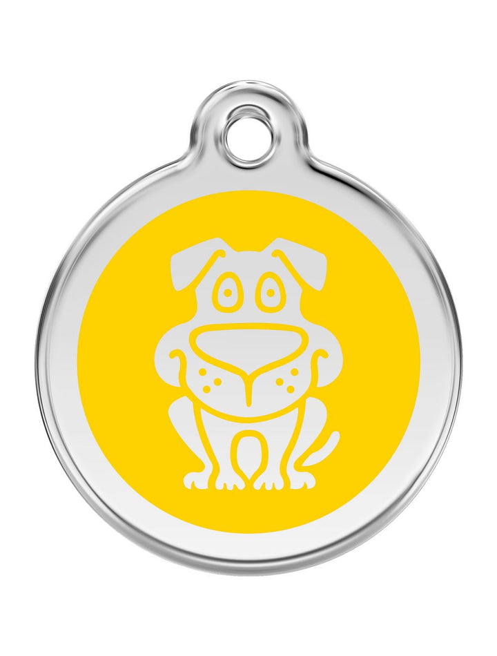 Red Dingo Enamel Pet ID Tag - 1DG - Dog Yellow / Large - Paw Naturals