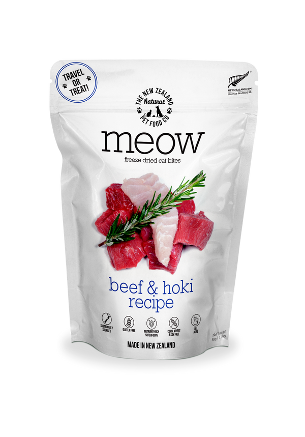 The New Zealand Natural Pet Food Co. Meow Raw Freeze-Dried Beef & Hoki 1.76oz