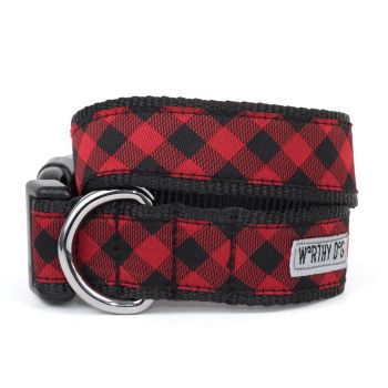 The Worthy Dog Bias Buffalo Red Plaid Collar & Lead Collection