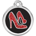 Red Dingo Stainless Steel with Glitter Pet ID Tag - Paw Naturals