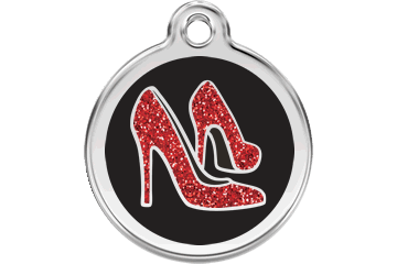 Red Dingo Stainless Steel with Glitter Pet ID Tag - Paw Naturals