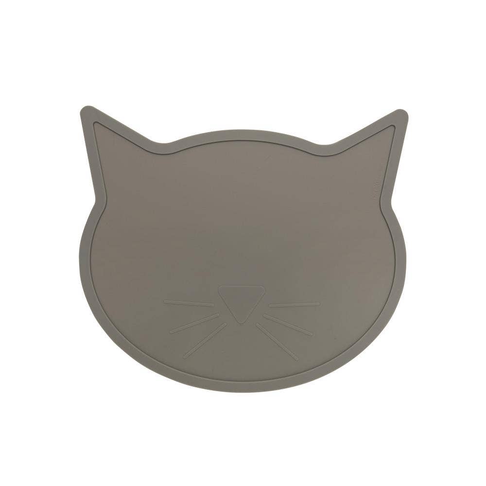Ore’ Pet Silicone Placemat Cat Head Warm Gray - Paw Naturals