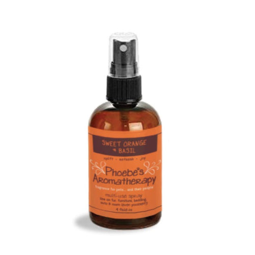 Phoebe's Aromatherapy Multi-Use Essential Oil Spray in Sweet Orange & Basil 1oz - Paw Naturals