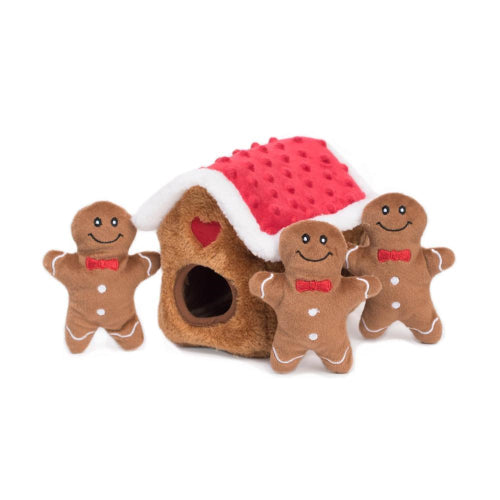 ZippyPaws Gingerbread House Burrows Holiday Plush Toy