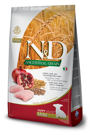 Farmina N&D Ancestral Grain Chicken & Pomegranate Dry Dog Food 5.5lb / Puppy Mini - Paw Naturals