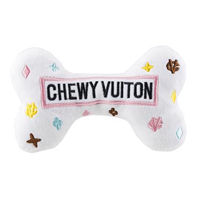 Haute Diggity Dog White Chewy Vuiton Bone Plush Toy