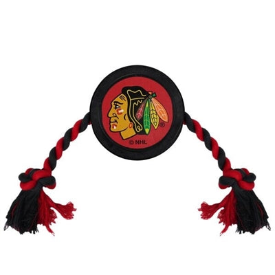 Pets First Co. NHL Chicago Blackhawks Hockey Puck Toy - Paw Naturals