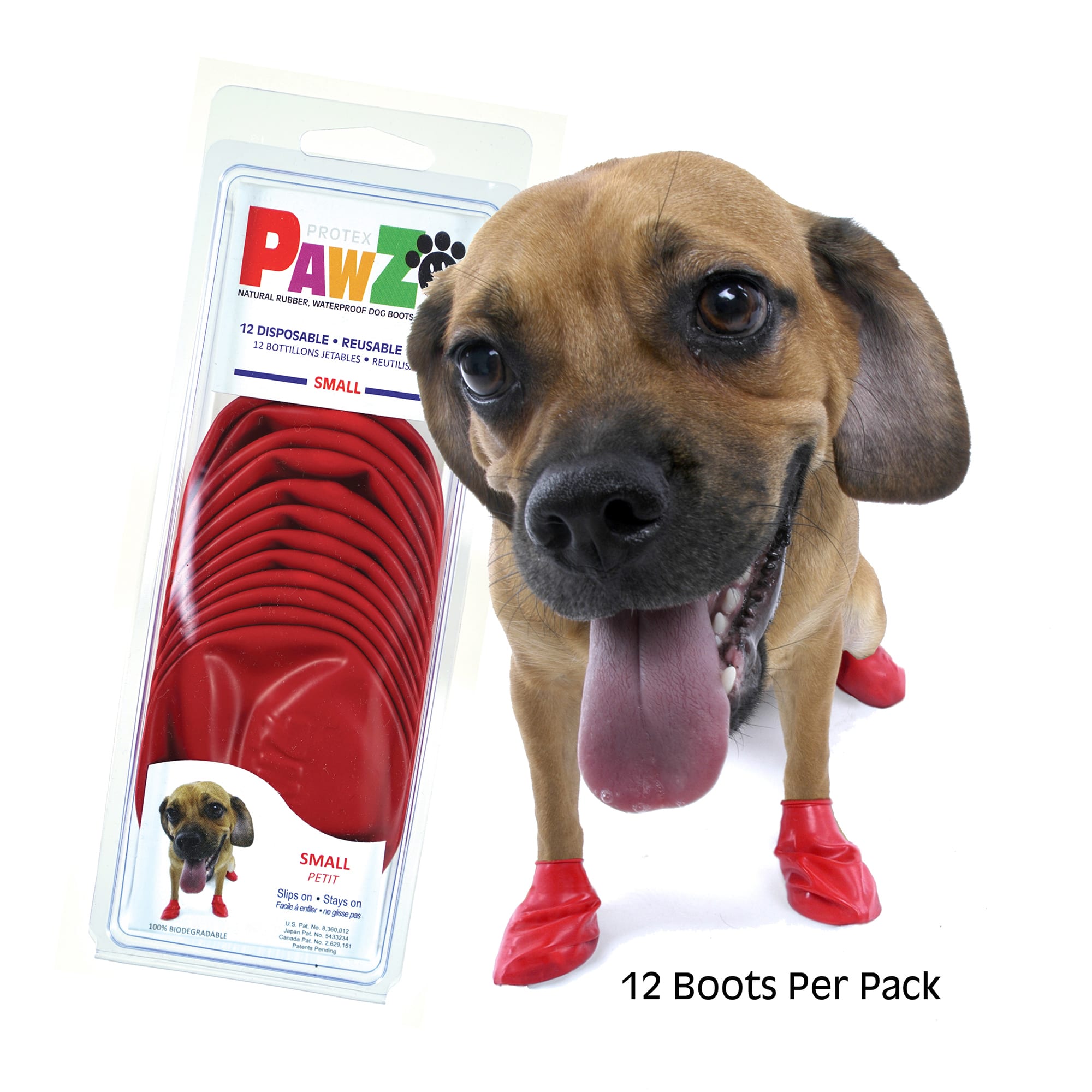 Pawz Natural Rubber Dog Boots 12 pack