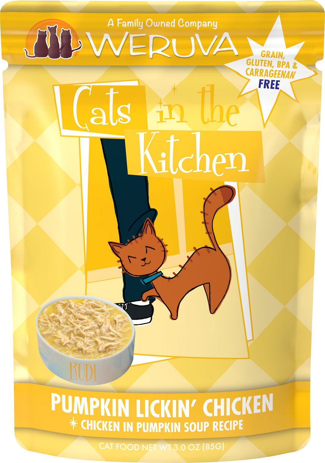 Weruva Cats In The Kitchen Wet Cat Food 3oz Pouch / Pumpkin Lickin' Chicken - Paw Naturals