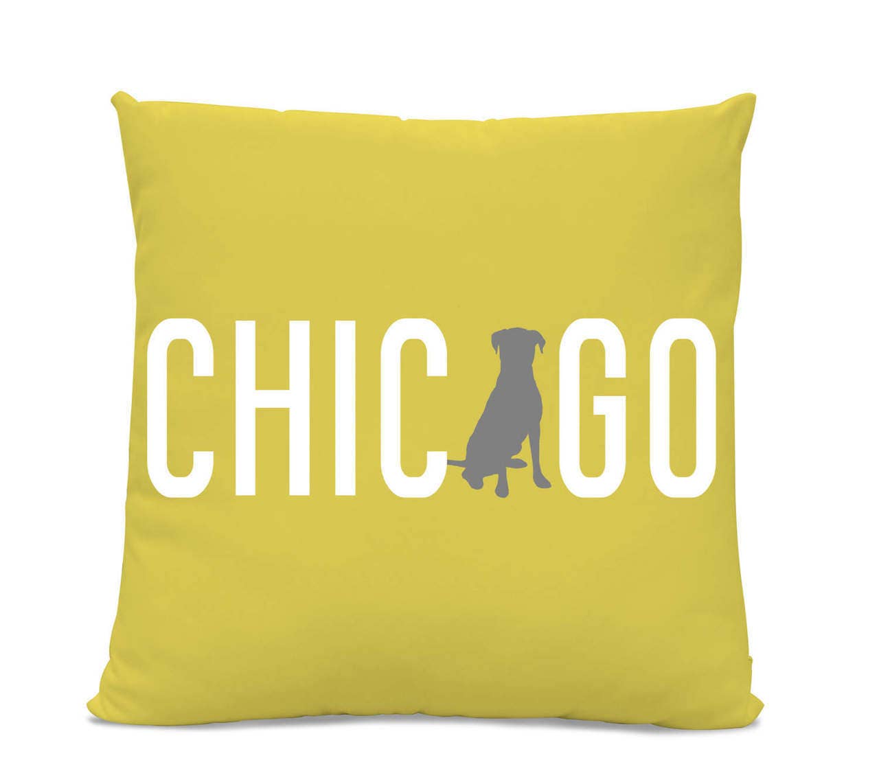 Sophisticated Pup Chicago Labrador Yellow Pillow 18" X 18" Spun Polyester