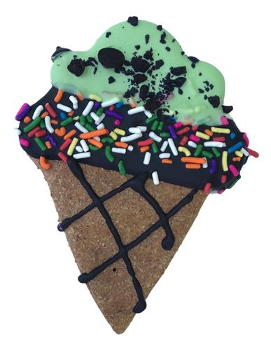 Taj Ma-Hound Bakery Ice Cream Cone Mint Carob Chip Bakery Dog Treat