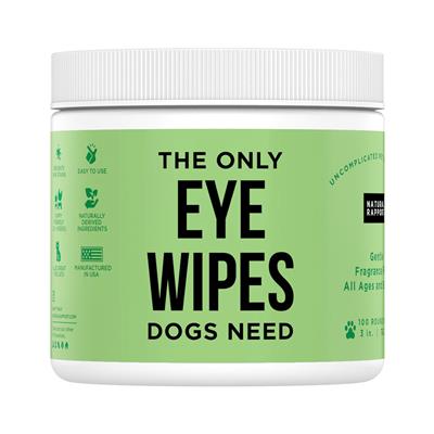 Natural Rapport Dog Eye Wipes, 100 count Jar