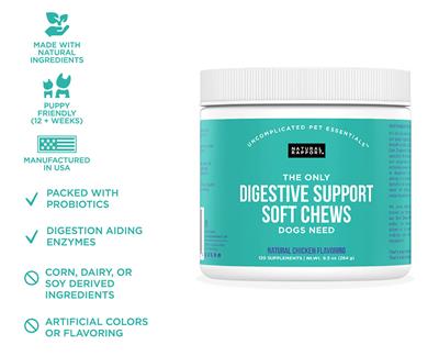 Natural Rapport Digestive Support Soft Chews - Paw Naturals