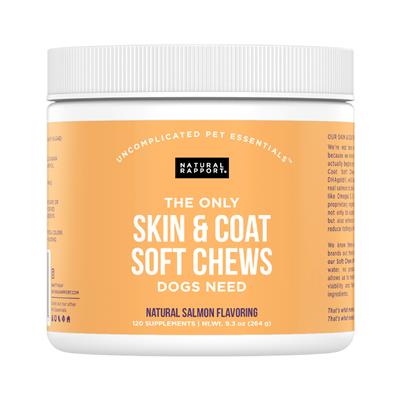 Natural Rapport Skin & Coat Soft Chews 120ct Jar - Paw Naturals