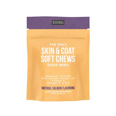 Natural Rapport Skin & Coat Soft Chews 12ct Pouch - Paw Naturals