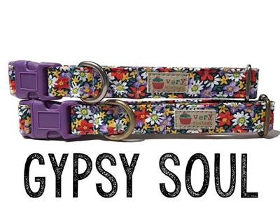 Very Vintage Designs Gypsy Soul Organic Cotton Collars & Leashes XS - 3/8" x 6-10" - Paw Naturals