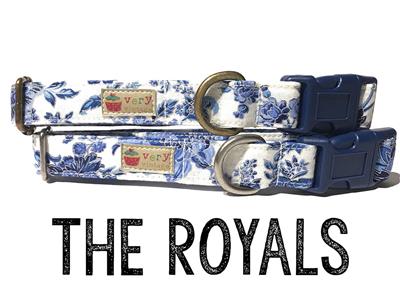 Very Vintage Designs The Royals Organic Cotton Collars & Leashes XS - 3/8" x 6-10" - Paw Naturals