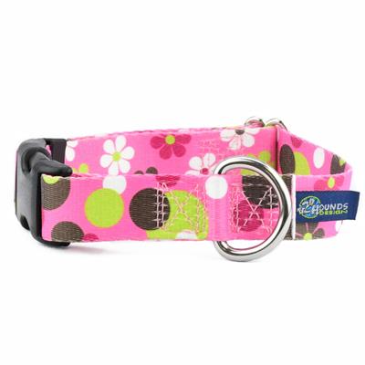 2 Hounds Design EarthStyle Daisy Dot Dog Collar 5/8" Small Buckle (10-14 Inches) - Paw Naturals