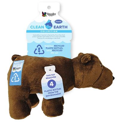 Spunky Pup Clean Earth Plush Bear Dog Toy