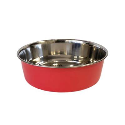 Jojo Modern Pets Heavy Gauge Stainless Steel Dog Bowl Non Skid Red